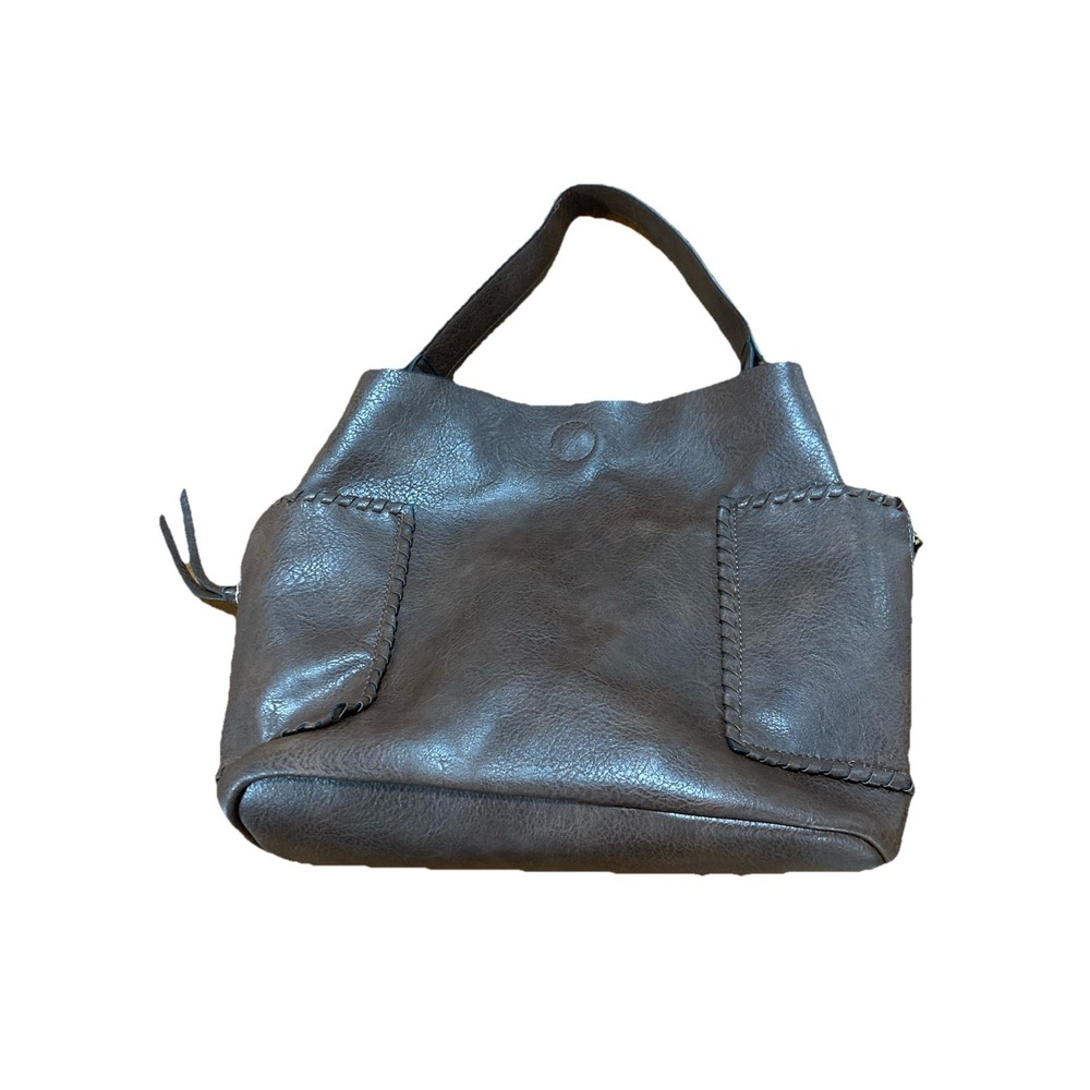 Brown Top Handle Purse with Stitching, Zipper Accents, Gold Hardware for Women